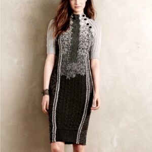 Byron Lars Grey Knit and Chains Dress size 8